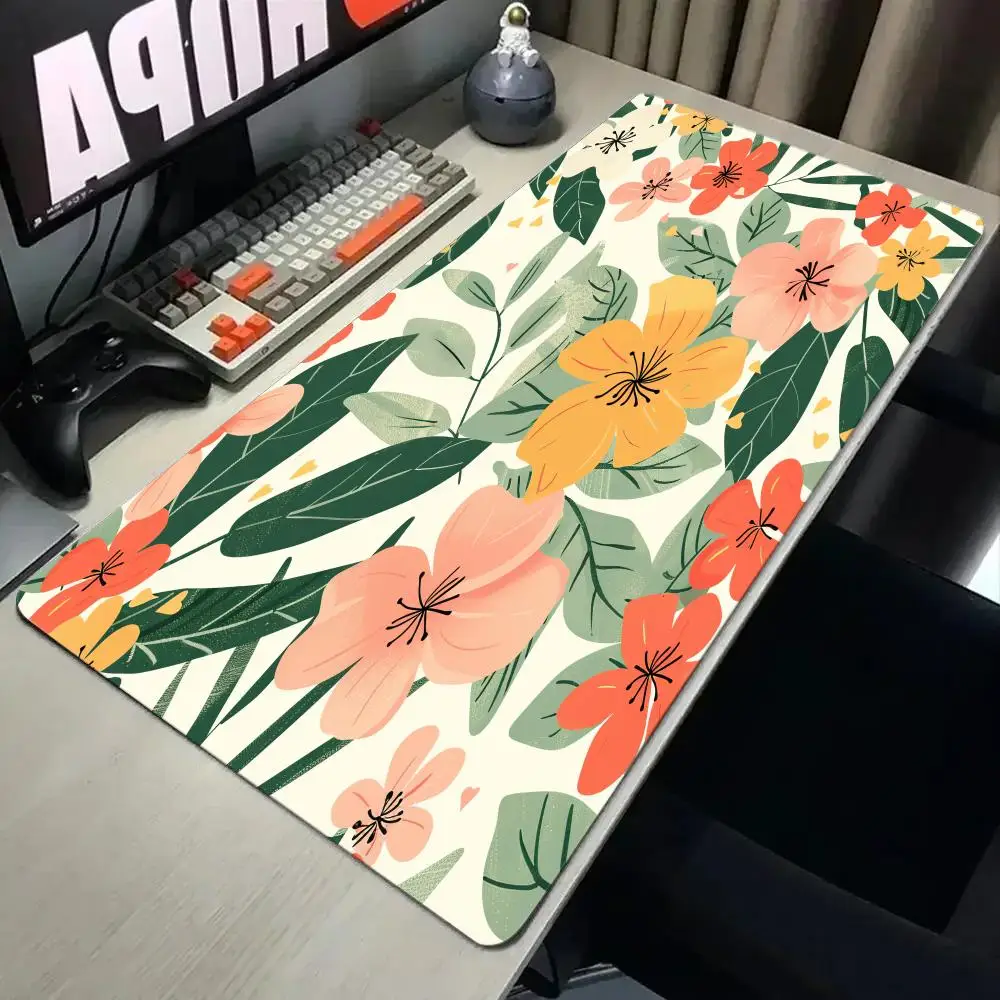 Flower pattern Mouse Pad 900x400MM Large Gaming Mousepad Keyboard Gamer Rubber Anti-wrinkle Anti-Slip Bottom Desk Mat
