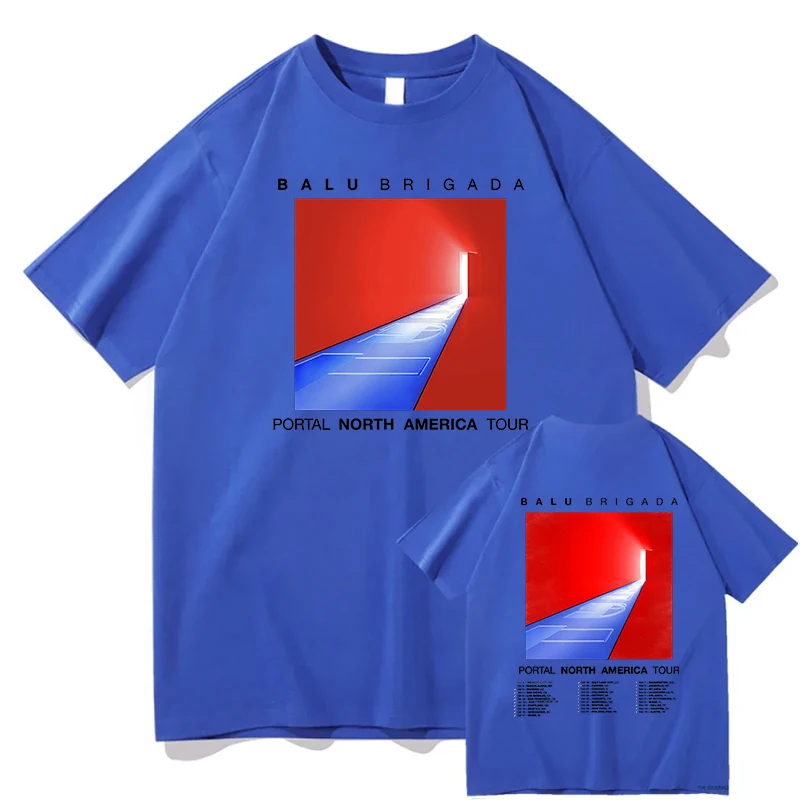تيشيرتات Balu Brigada Portal للجنسين من القطن الخالص تي شيرت جرافيك الهيب هوب للجنسين ملابس الشارع القطنية تي شيرت صيفي للرجال جمالي