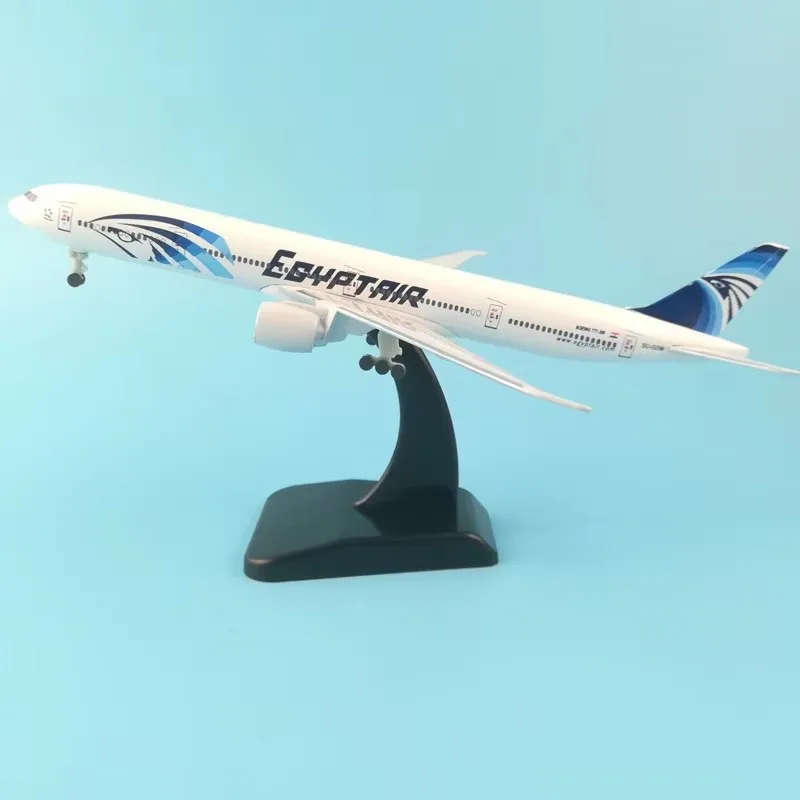 

20cm Egypt Airlines Boeing 777 Alloy Plane B777 with wheels 1:400 Aircraft Model Replica Collectibles Home Decoration