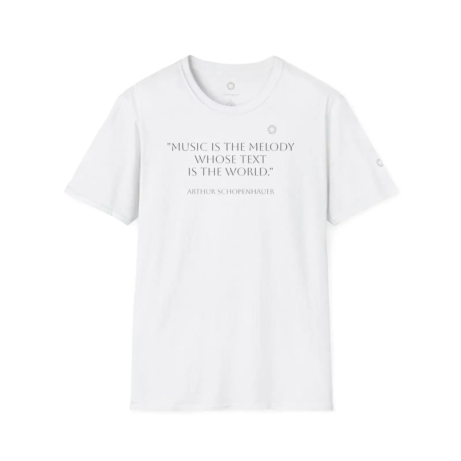 SIDEROSTRA Minimal White Text Quote T Shirt Subtle Typographic vintage Washed Versatile Casual Comfortable fashion