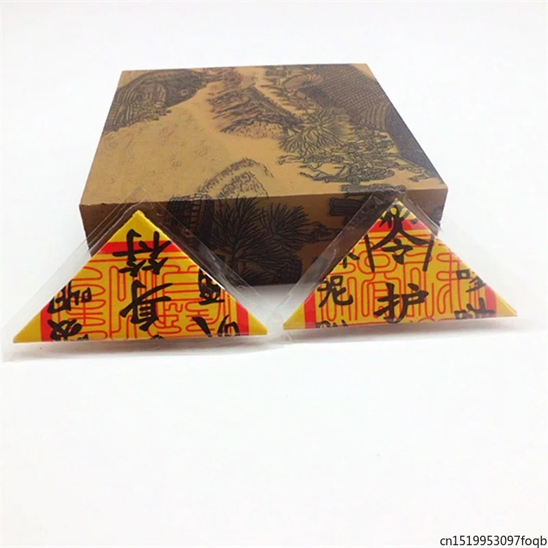 50pcs Feng Shui Pray For Peace Buddhist Amulet Home Decoration Accessories Religious Paper Plastic Periapt Folk Apotropaic Art - view 3