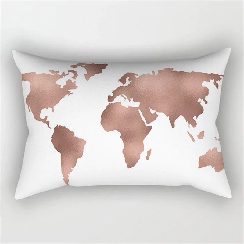 30x50CM Nordic Geometric Lumbar Pillows Case Rose Gold Pink Waist Cushion Cover Sofa Couch Decorative Throw Pillows Home Decor