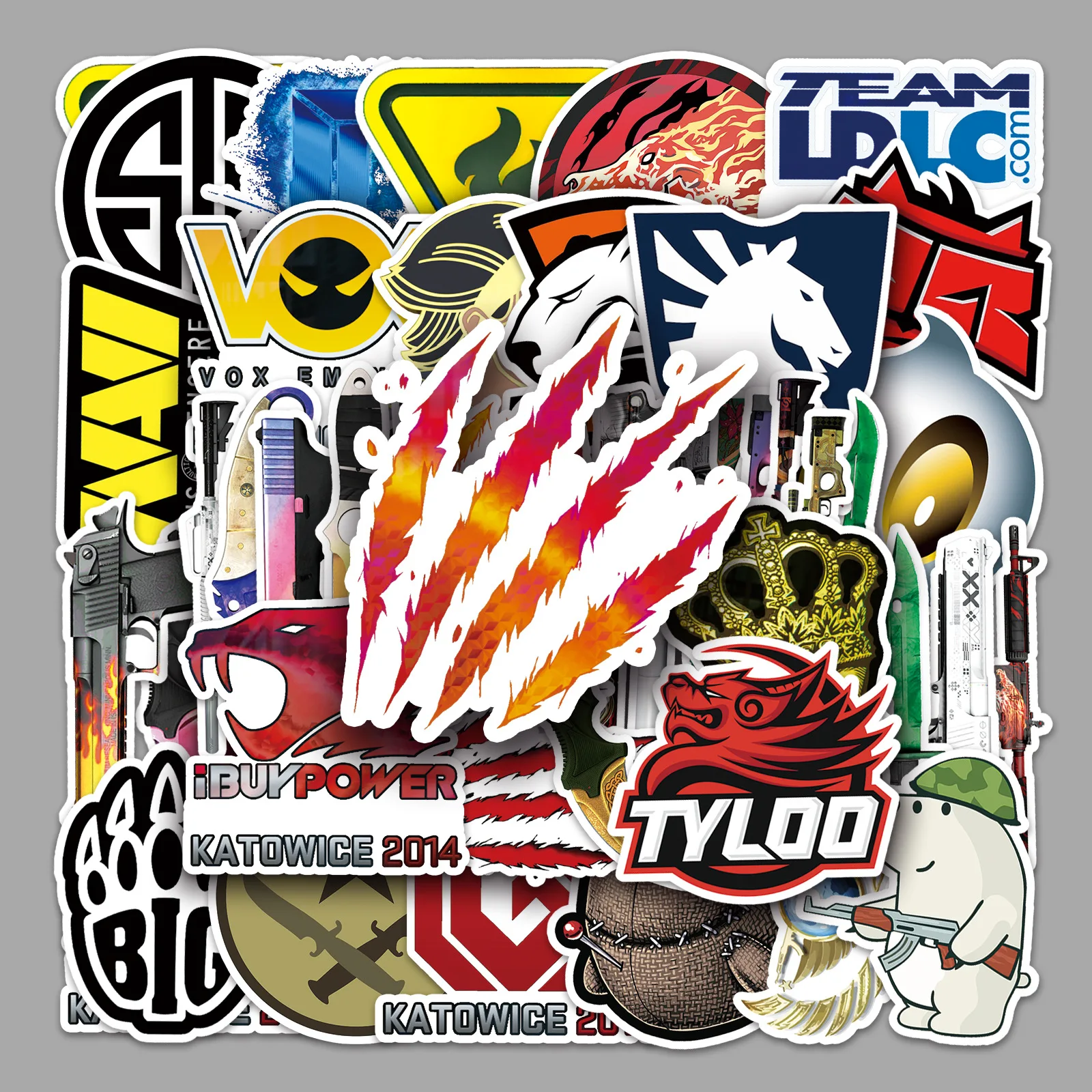 

52PCS Counter-Strike: Global Offensive Stickers Game Props Team Logo Decorative DIY Notebook iPad Waterproof Stickers Kids Toy