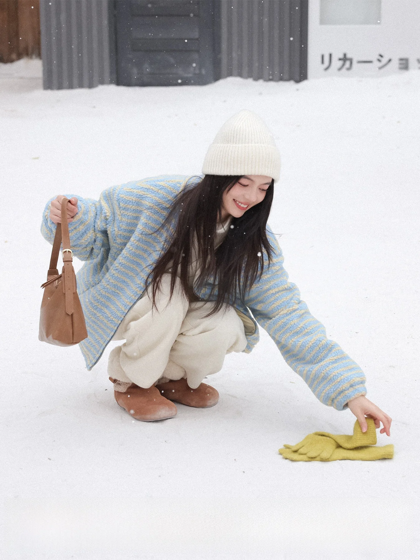 

Утепленная куртка из овечьей шерсти для женщин, осенне-зимняя, с полосатой внутренней подкладкой, для активного отдыха на снегу, цветное полосатое пальто