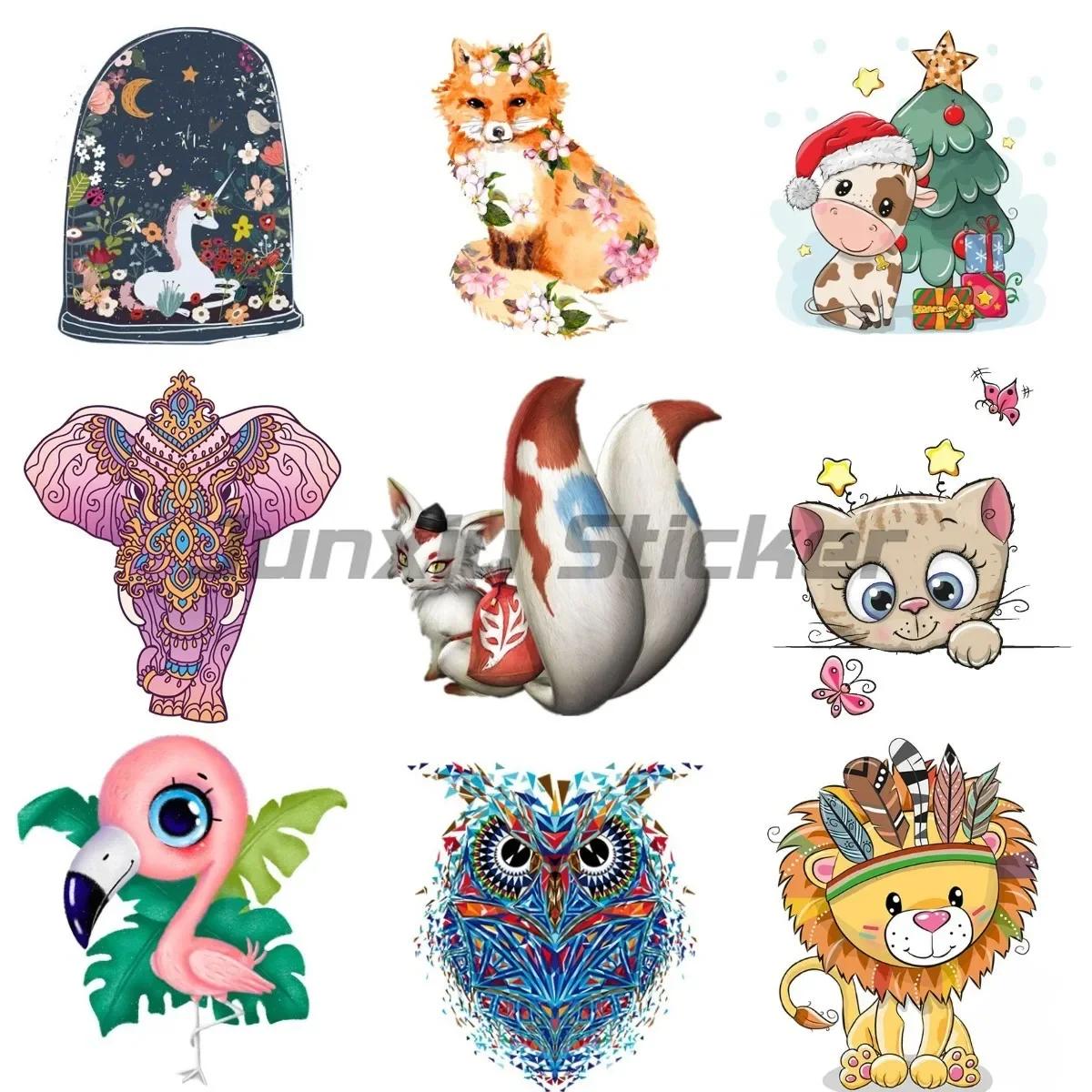 

Cute Animals Stickers wall Laptop Van room Bicycle Door Bumper truck car sticker customizable