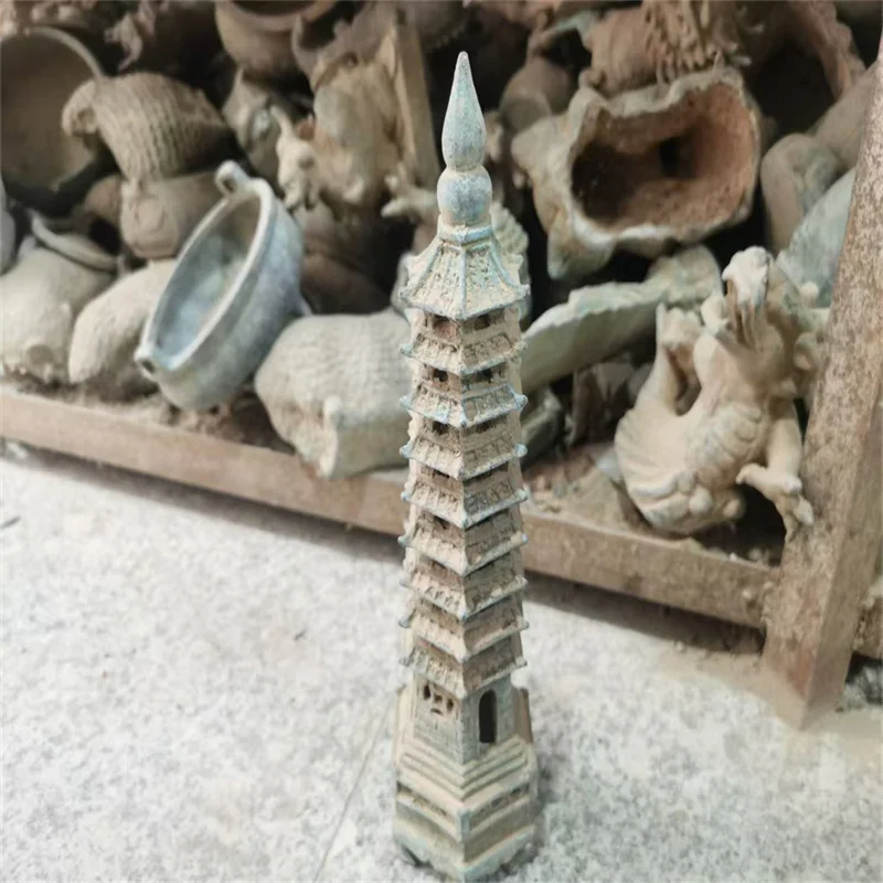 Chinese Old Copper, Come From FOLK Collection Old Unearthed bronze Buddhist pagoda,