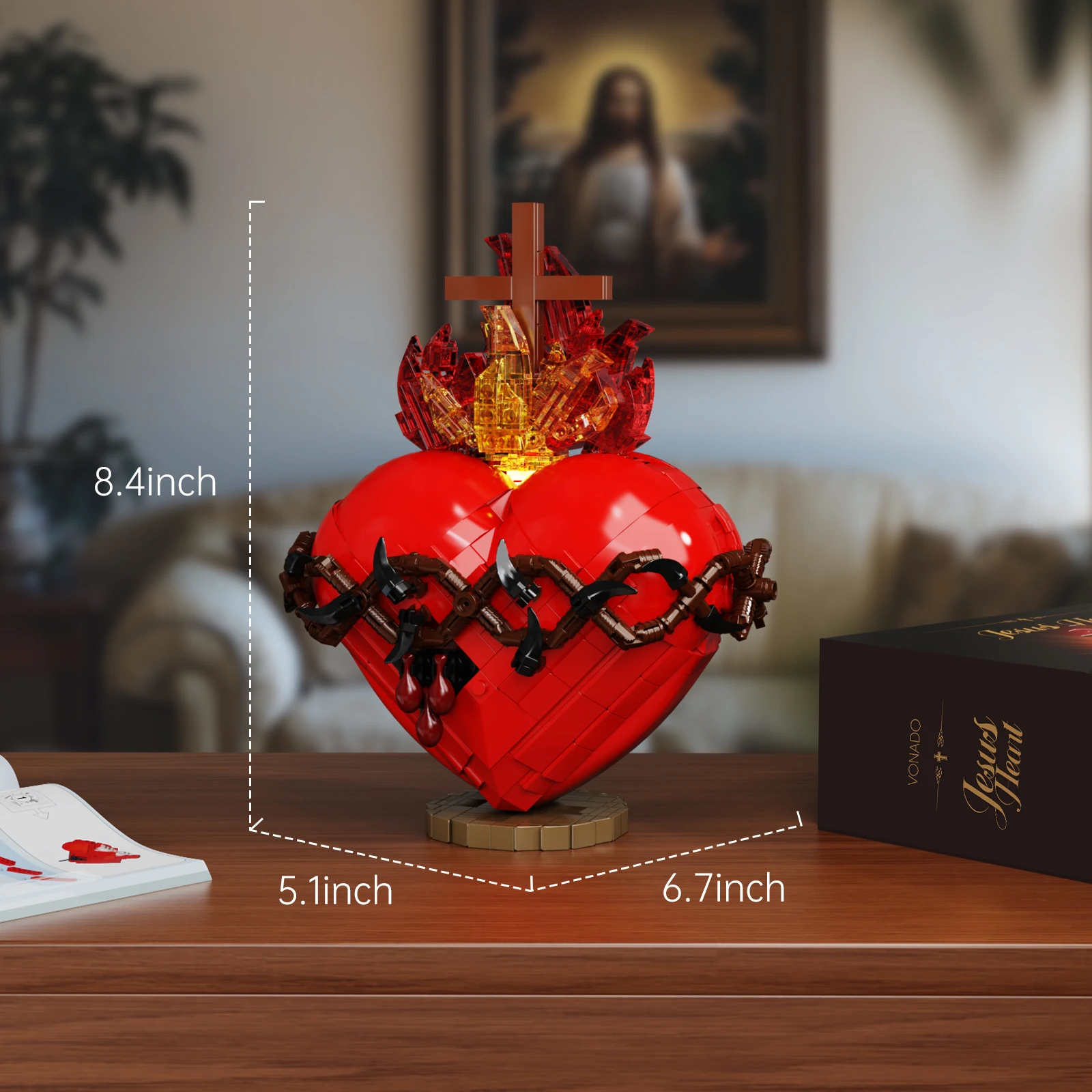 Sacred Heart of Jesus Blocks Toys Jesus Christ Cross Building
