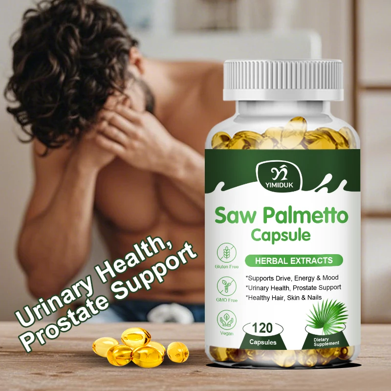 Saw Palmetto Sitosterol Capsules for Men's Prostate Health, Hair Growth, Men's Health, Urinary Tract Health, Frequent Urination