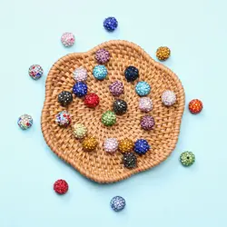 10mm 10PCS Multicolor Rhinestone Clay Round Spacer Beads For Jewelry Making DIY Neckalce Bracelet Fashion Handmade Material
