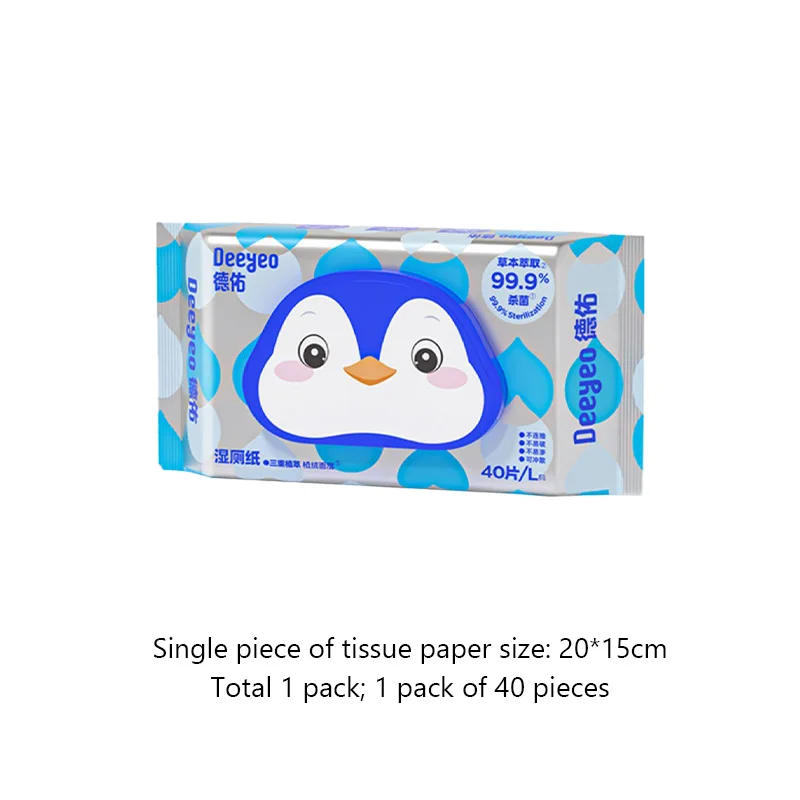 1 Packs (40 Count) Wipes For Adult Wet Wipes, Soft & Gentle Wet Wipe For Home Use；Flushable Biodegradable Tissue