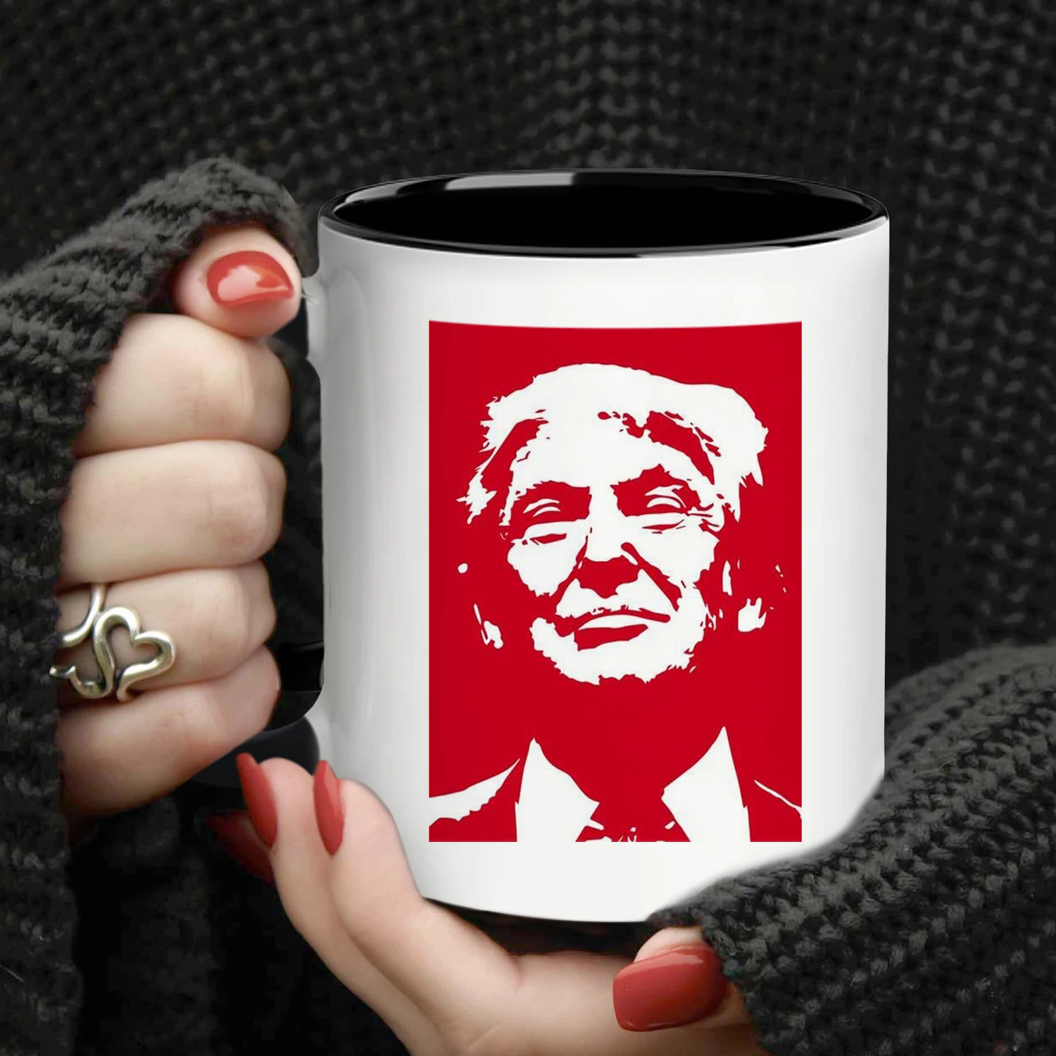 1PC,Red Trump avatar 11oz Coffee Mug - Funny Unique Gift Mugs for Man, Woman, Mom, Dad. Sarcastic Holiday Gifts