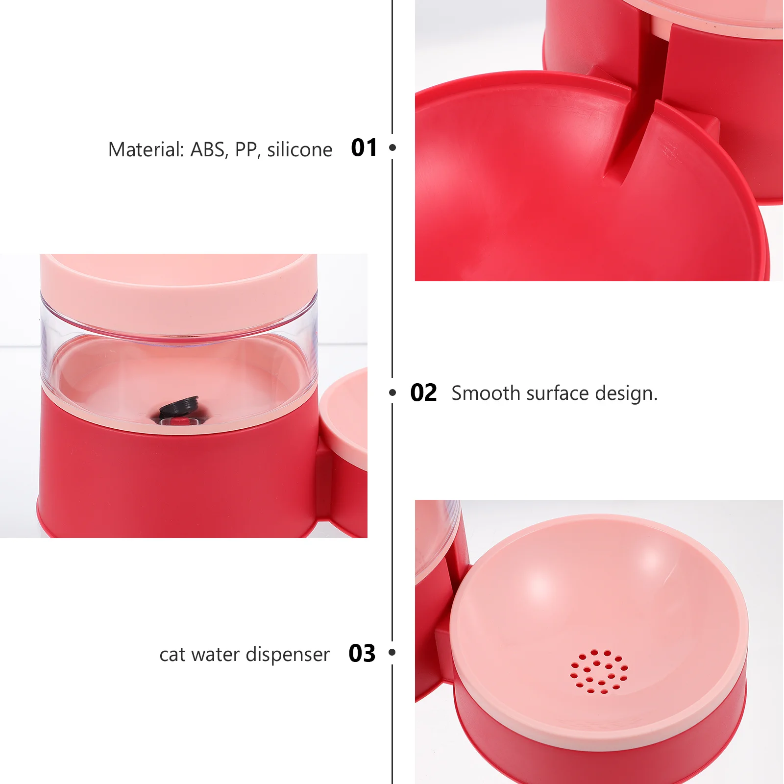 

2in1 Automatic Cat Feeder Water Dispenser Raised Pet Bowl ABS PP Material Easy Digestion Anti Vomit Smooth Surface Cat