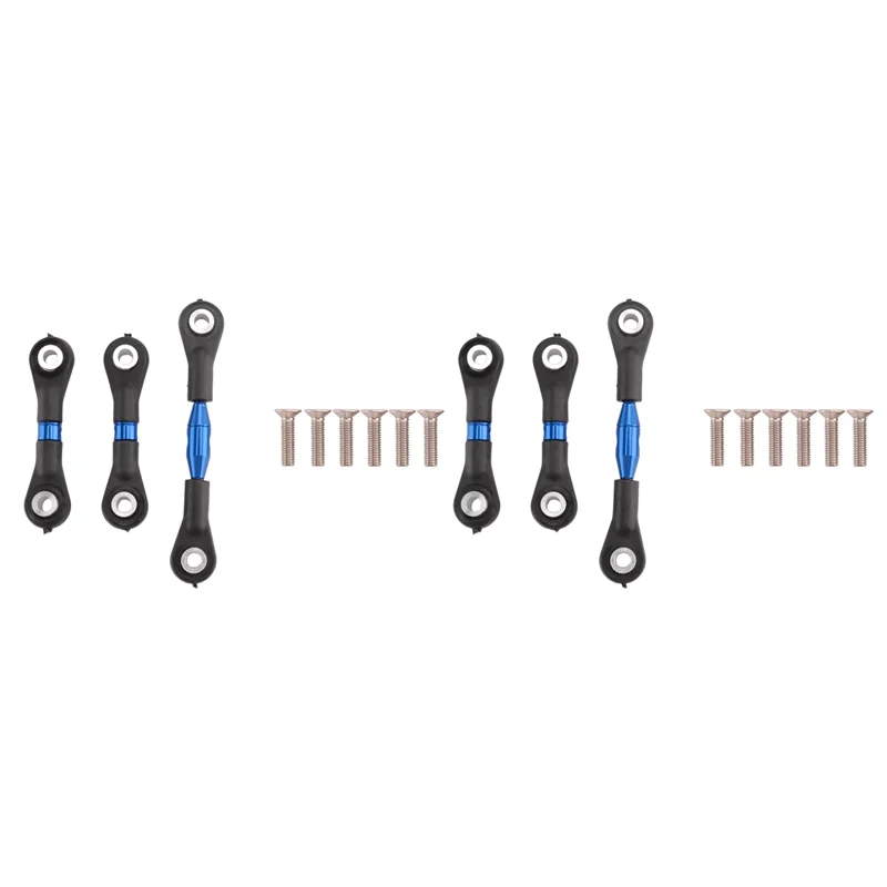 

ABJL-6Pcs Metal Steering Rod Link Rod Tie Rod For Tamiya TT-01 TT01 1/10 RC Car Upgrade Parts Accessories,Blue