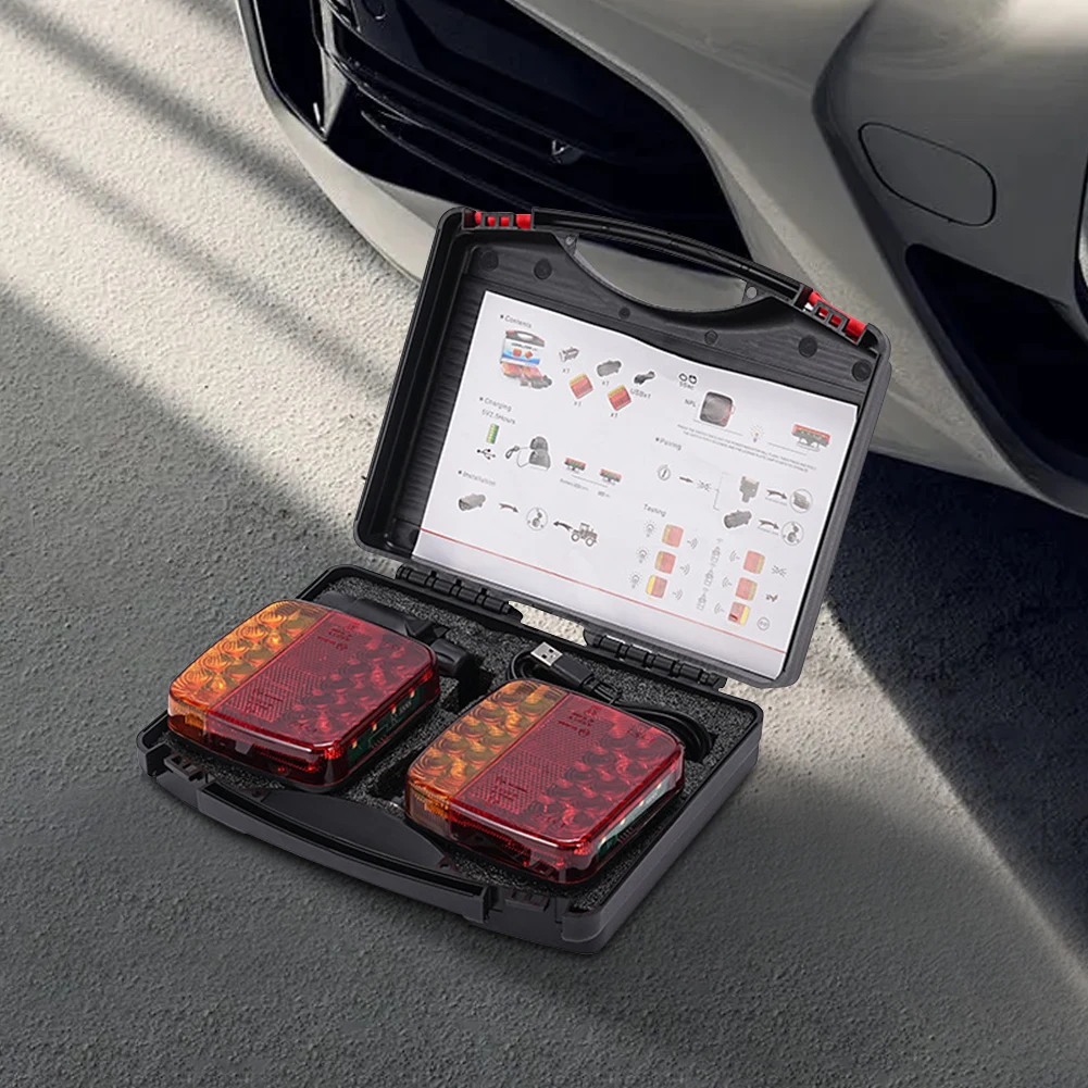 Wireless Trailer Light Towing Truck Light Waterproof Rear Signal Light Warning Light for Bus Caravans Campers Lorry RV