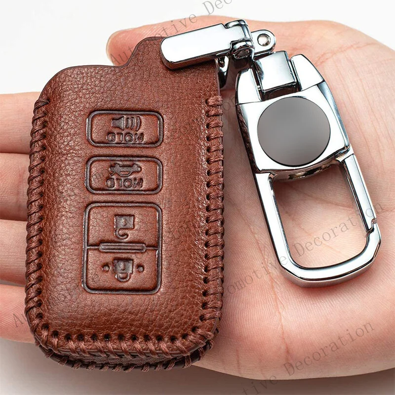 Z+ For Toyota 4Runner Tacoma 4 Buttons Retro Leather Car Remote Key Fob Cover Case