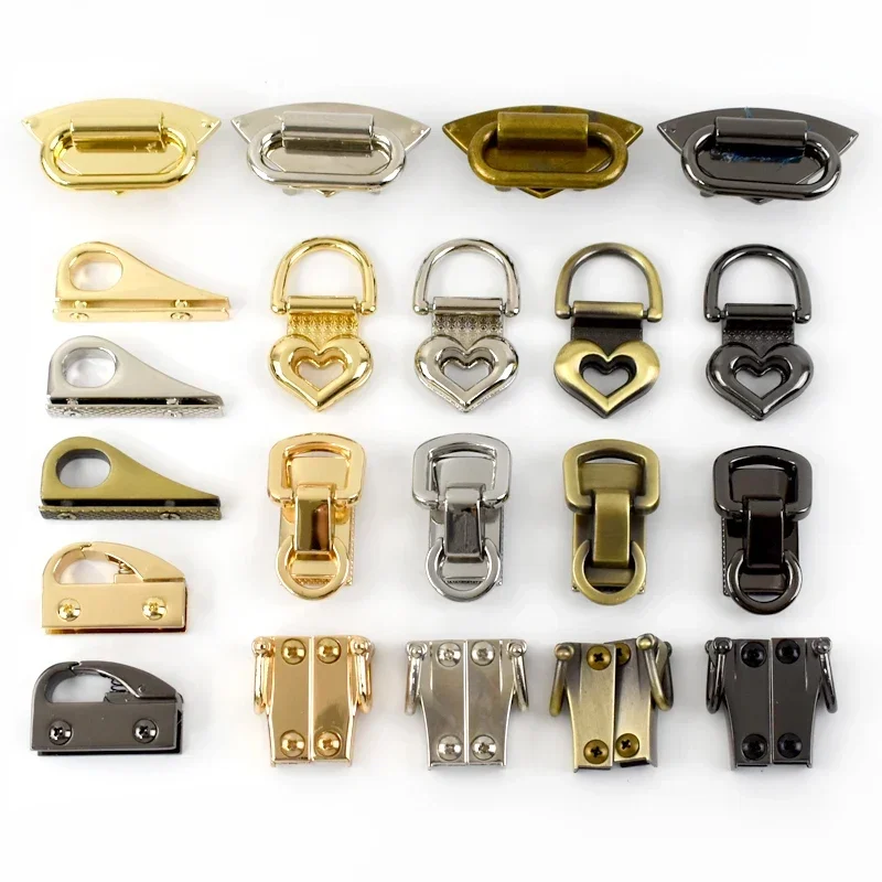 5Pcs Metal Buckles Bag Side Clip Clasps for Handbag Strap Chain Hanger Connector Screw Decoration Hook DIY Hardware Accessories