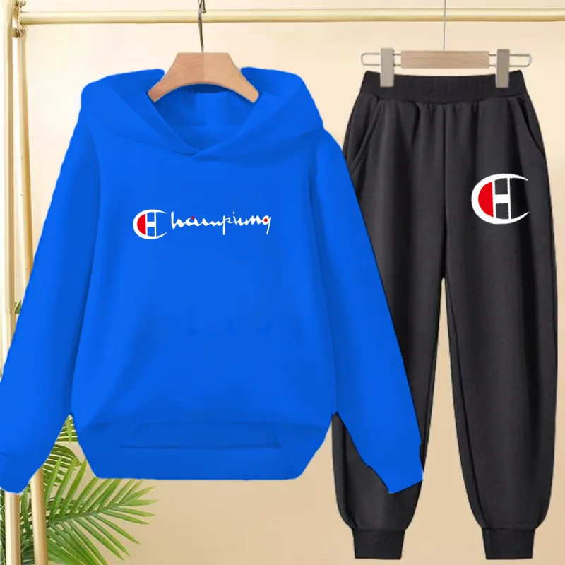 Neue Herbst- und Winterkleidung für Jungen und Mädchen im Alter von 3 bis 13 Jahren, Sportbekleidungssets, lässige lange Hosen, Kapuzenpullover und Sportuniformen. – Detail 11