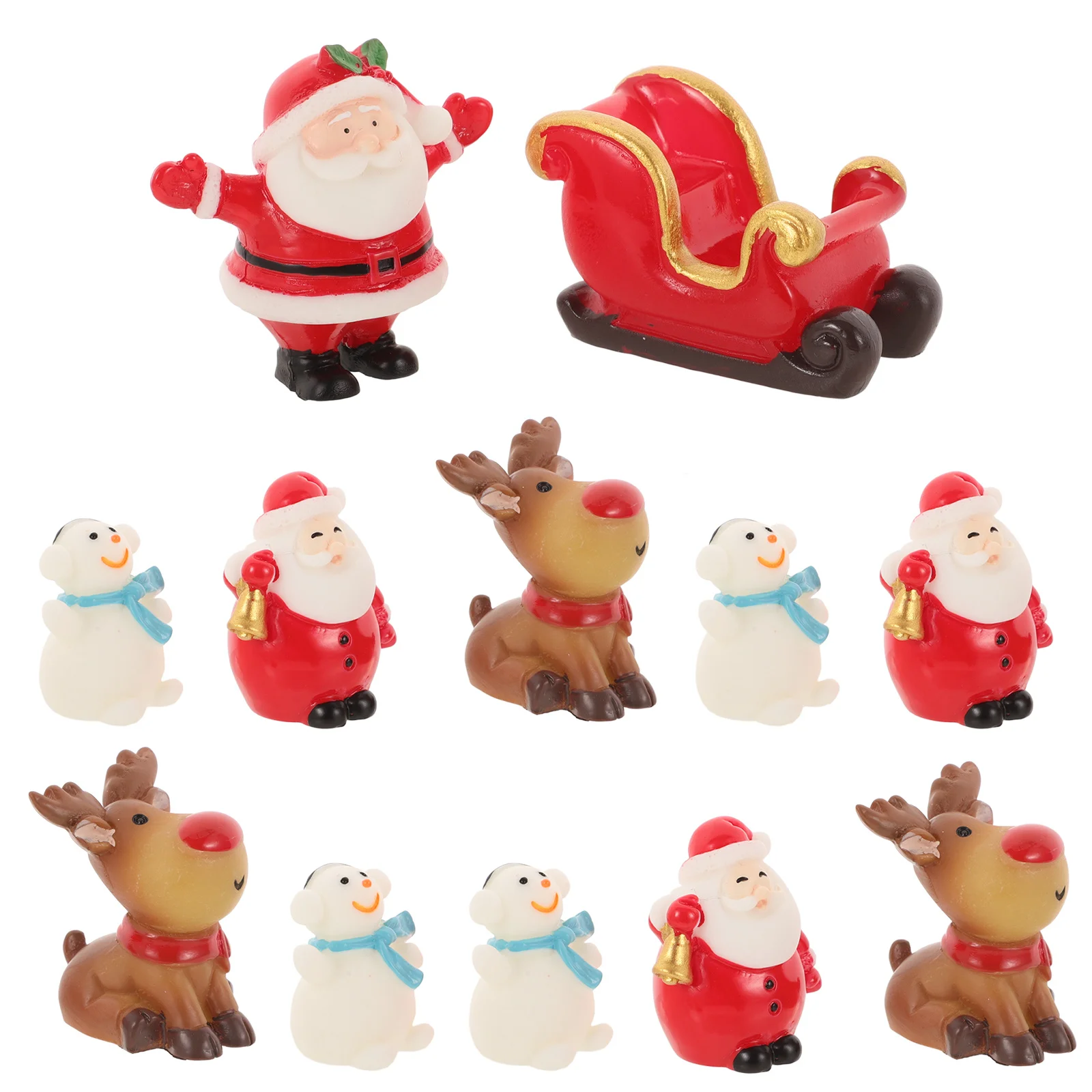 

12Pcs Snowman Resin Christmas Micro Landscape Ornaments Mini Scene Decoration Perfect Home Office Tabletop Adornments