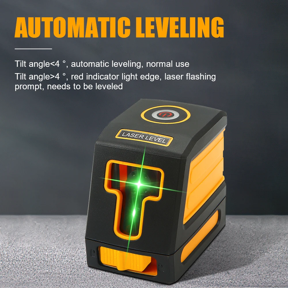 RZ 2 Lines Laser Level Mini Professional Laser Level Self Level Green Beams Laser Horizontal & Vertical Cross-Line Laser Level