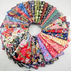 New Japanese Style Kimono Bronzed Cotton Fabric Gilding Flower Printed Cheongsam Cloth for Dress Patchwork DIY Handmade Material