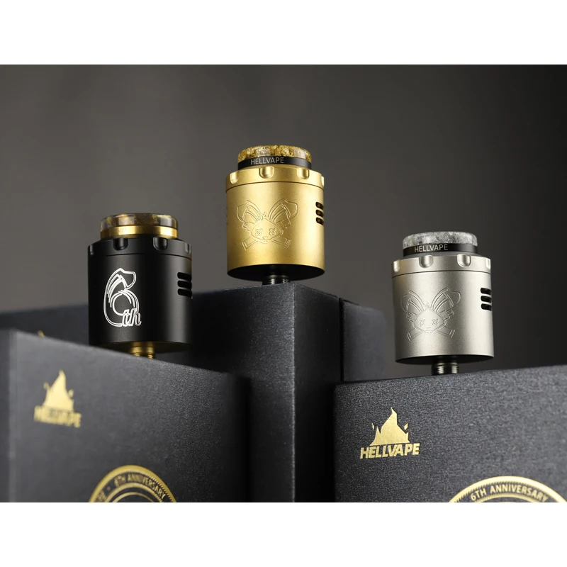 Original Hellvape Dead Rabbit 3 RDA 6th Anniversary Tank Vape Atomizer 510 Thread 810 Drip Tip Dual Coil Electronic Cigarette