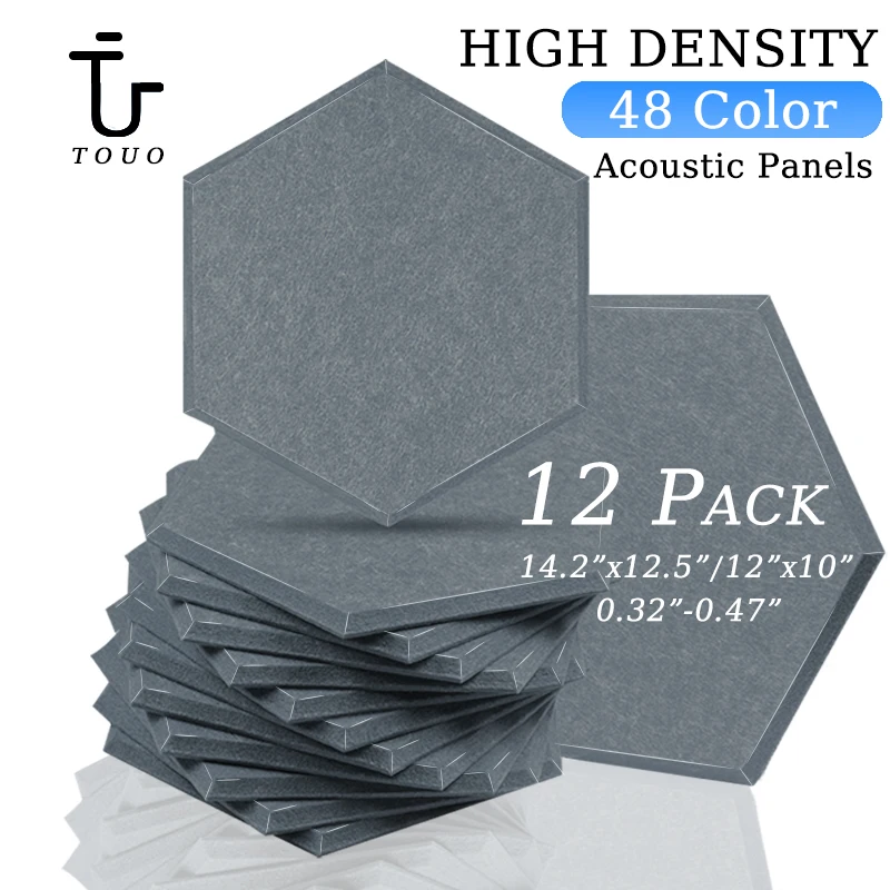 

TOUO 12 Pcs Acoustic Panel Bedroom Sound Absorbing Material Noise Absorbing Flame Retardant Soundproof Wall Panels For Door