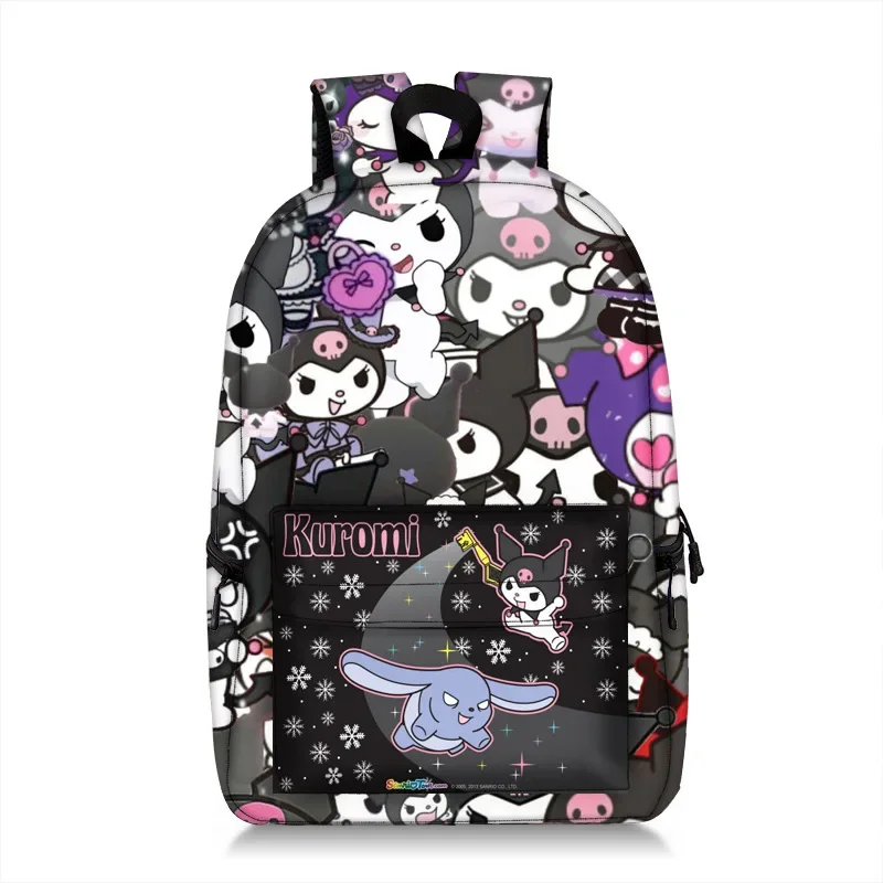 

MINISO Sanrio Kuromi girl Large capacity Waterproof Kids Backpack Anime cosplay bag Travel Bag School Student square bag Gift