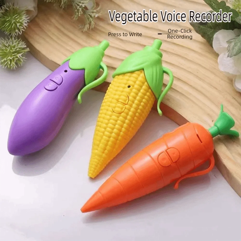 Novelty Simulation Carrot Voice Recorder Eggplant/Corn Write Graffiti Ballpoint Pen Recording Pens