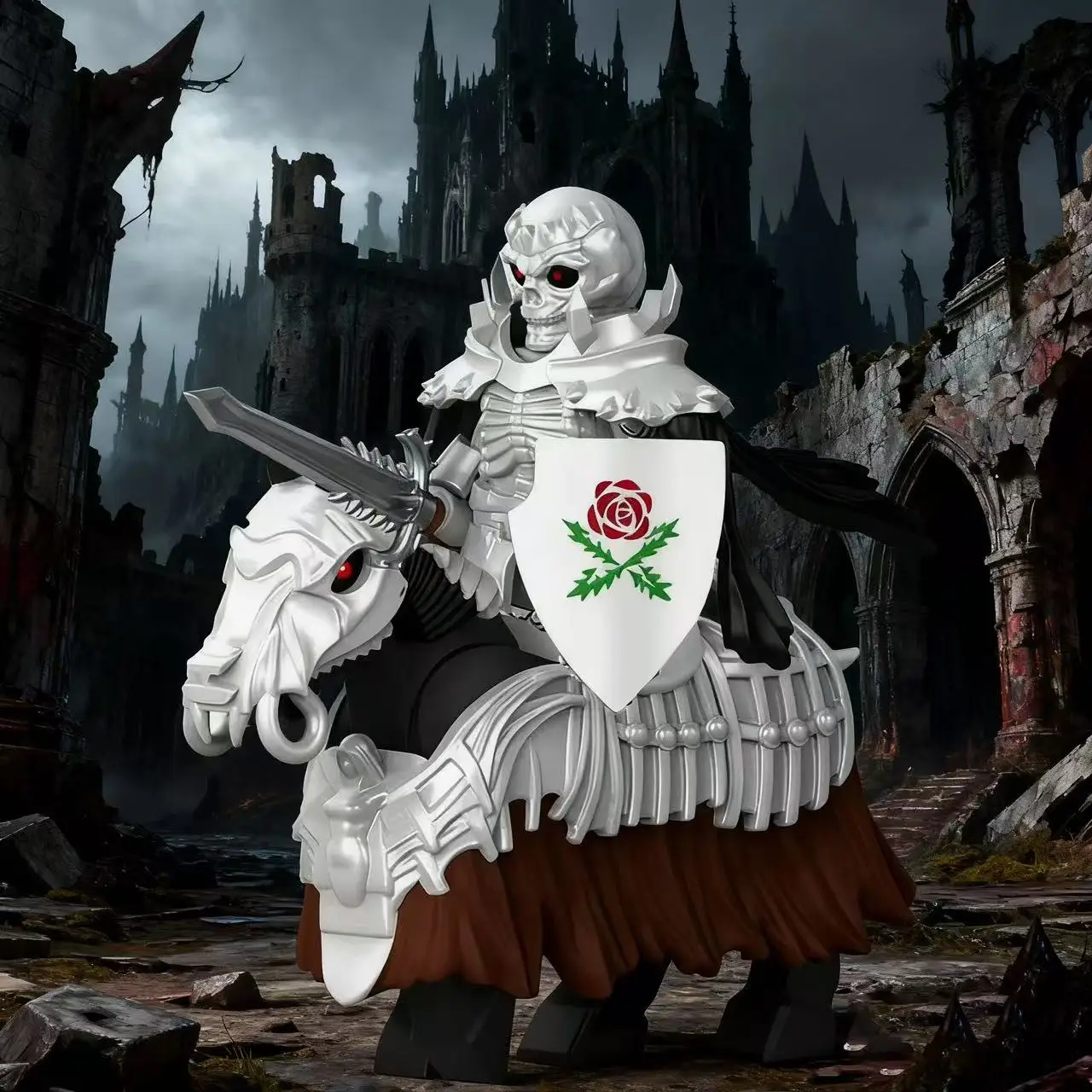 Medieval Skeleton Knight Skeleton Horse Compatible Bricks Berserk Guts Puzzle Action Figures Model Building Blocks Doll Toy Gift - Image 2