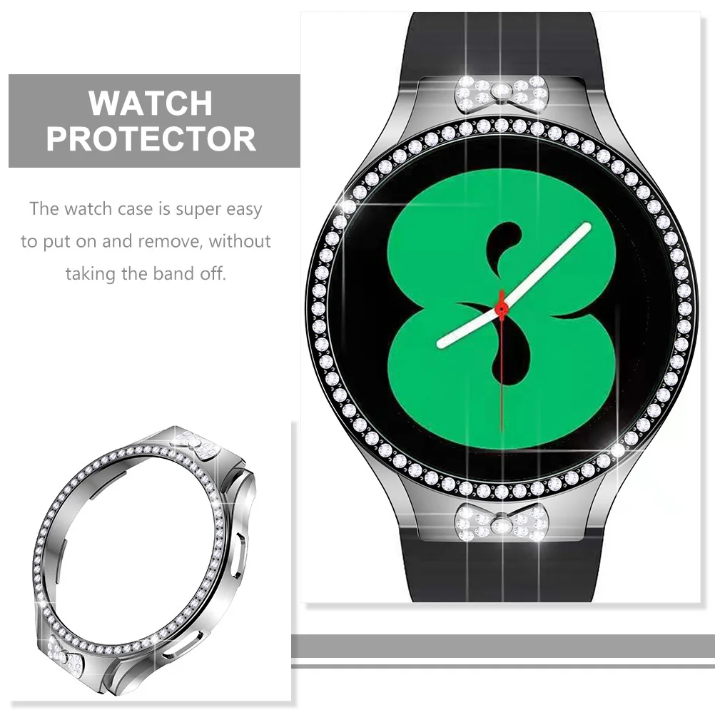 

Shiny Watch Case Compatible Watch 4 Crystal Decor Pc Cover Easy Installation Full Button Access Smartwatch