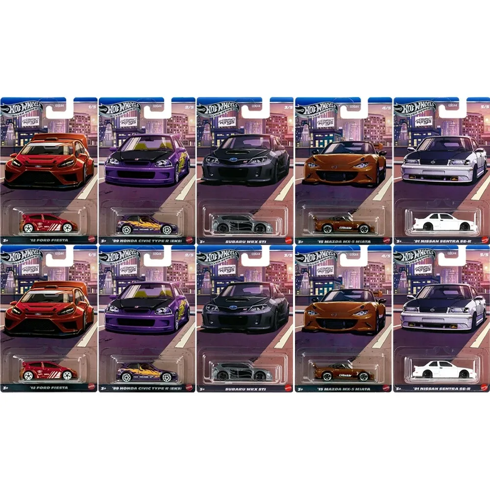 Genuino Hot Wheels coche compacto Kings niños juguetes 1:64 Diecast Ford Honda Civic Subaru Mazda Nissan vehículos modelos regalo de cumpleaños