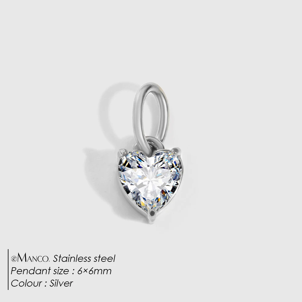 EMANCO 4/6/8/10MM Edelstahl Zirkon Geometrische Form Anhänger Schmuckherstellungszubehör DIY Zubehör