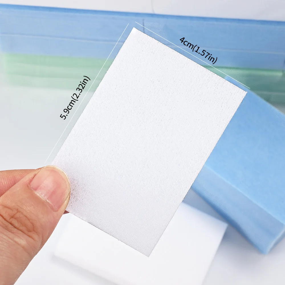 100 Uds removedor de esmalte de uñas sin pelusa toallitas de algodón removedor de puntas de Gel UV limpiador de papel almohadilla de limpieza de esmalte de uñas herramientas de manicura