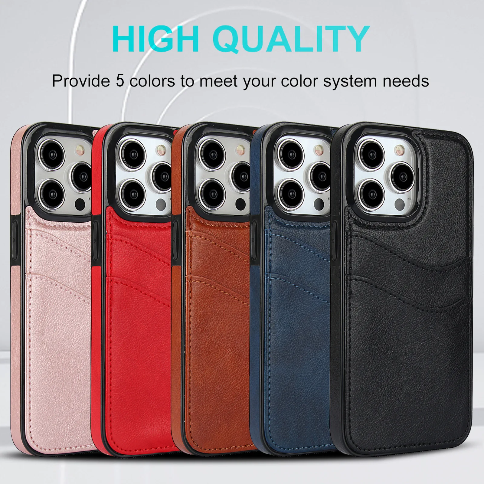 

PU Leather Wallet with Card Holder Case for Samsung Galaxy S22 S23 S24 For Google Pixel 8 9 For iPhone 16 15 14 13 12 Pro Max