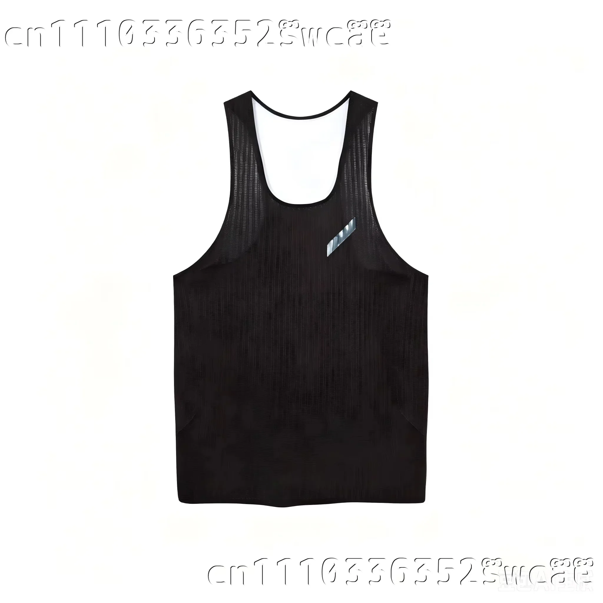 Wellenmuster-Lauf-Tanktop, atmungsaktives Mesh-Sportshirt, ärmelloses Shirt für Fitness, Marathon-Training, Familien-Set – Detail 9