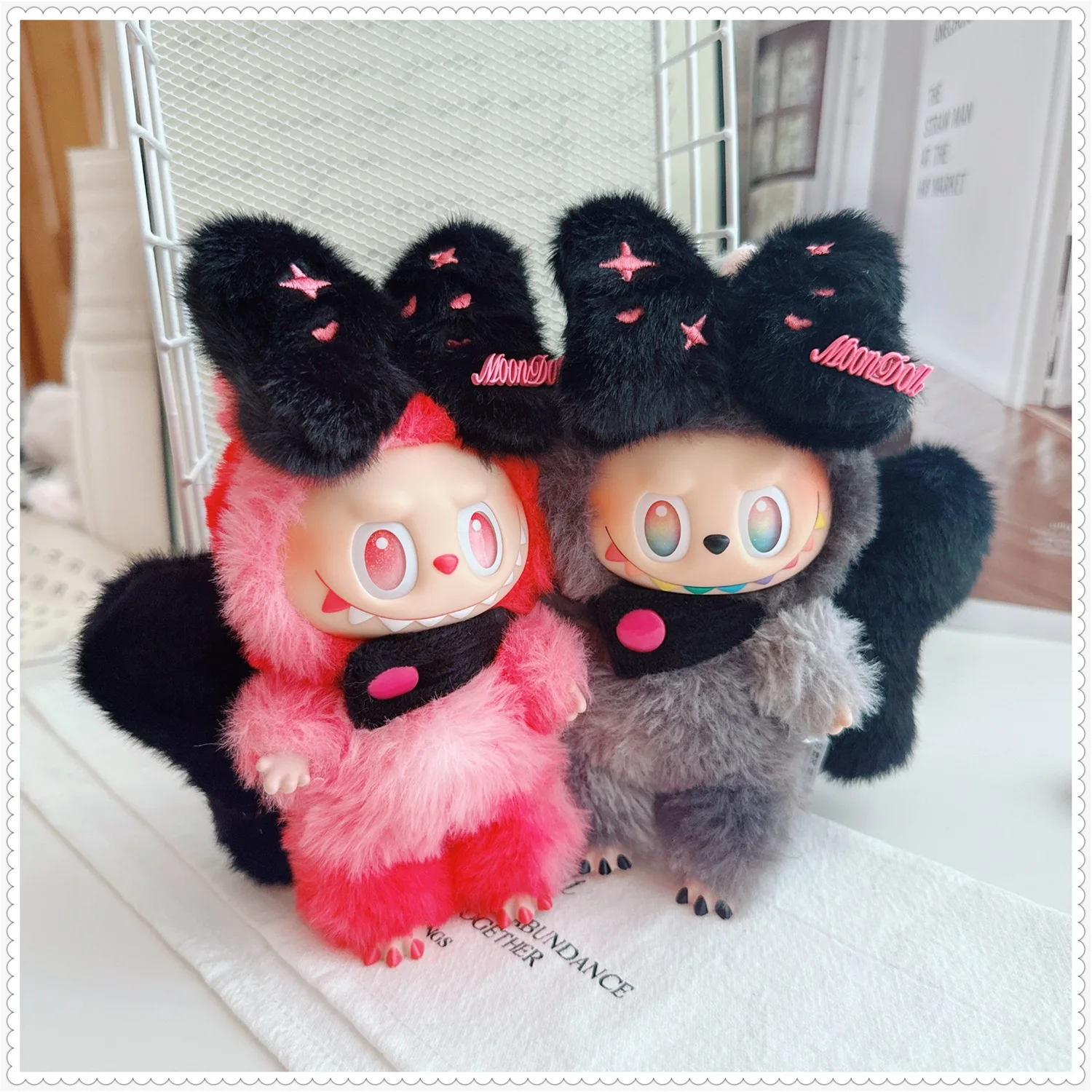 

10-17 см Kawaii Labubu одежда милый пушистый мягкий черный бант плюшевая кукла одежда аксессуары игрушки для девочек фанаты подарки