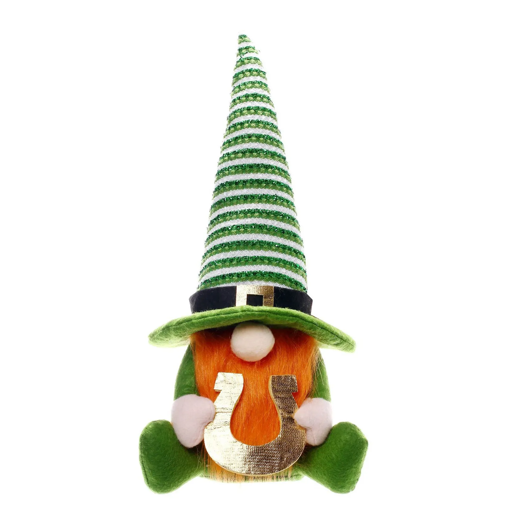 

St.Patrick's Day Decorations Gnome Plush Handmade Faceless Doll for Home Table Decor Green Irish Ornament,