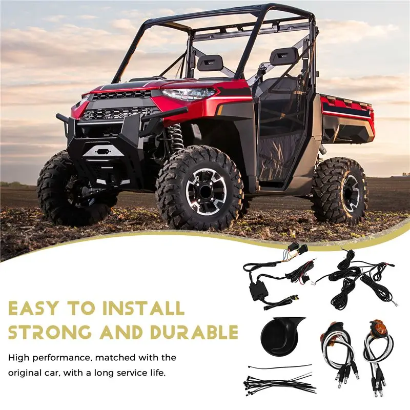 Reliable-UTV Turn Signal Kit,UTV ATV Street Legals Turn Signals, 110D Horn, Plug And Play Signal Light Kit,Horn Turn Signal