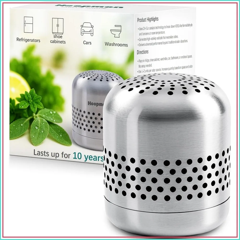 Nano Catalyst Fridge Deodorizer, Lasts 10 Years - More Effective Than Baking Soda & Charcoal, for Fridge, Car, Closet (1 Pack)