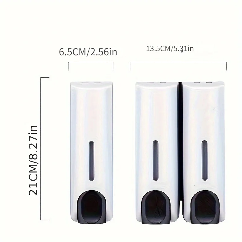 Single and Double Headed 350ml Hand Soap Shampoo Dispenser Wall Mount Shower Liquid Dispensers Containers for Bathroom Washroom