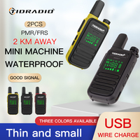 TIDRADIO 2PCS M11 PMR446/ FRS Portable Mini Walkie Talkie IP55 Waterproof Licence-free NOAA Wireless Programming