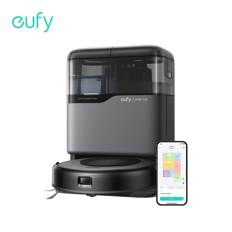 eufy Robot Vacuum Omni C20 with All-in-One Station Auto Emptying Mop Washing and Drying for Hands-Free Cleaning