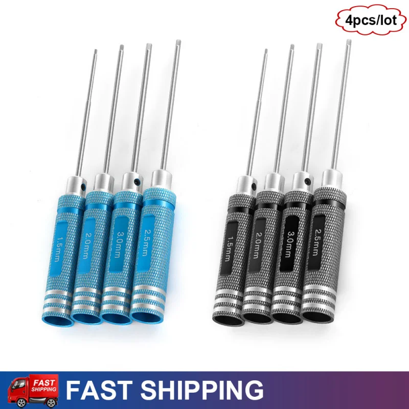 

4PCS 1.5 2.0 2.5 3.0mm Titanium RC Tools Hex Screwdriver Set For RC Car/Helicopter/Boat Repair Tools