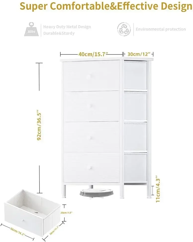 Small White Dresser for Bedroom,4/5 Drawer - Chests of Drawers Kids Organizer for Closet Adult Modern, Bedroom Furniture view 3