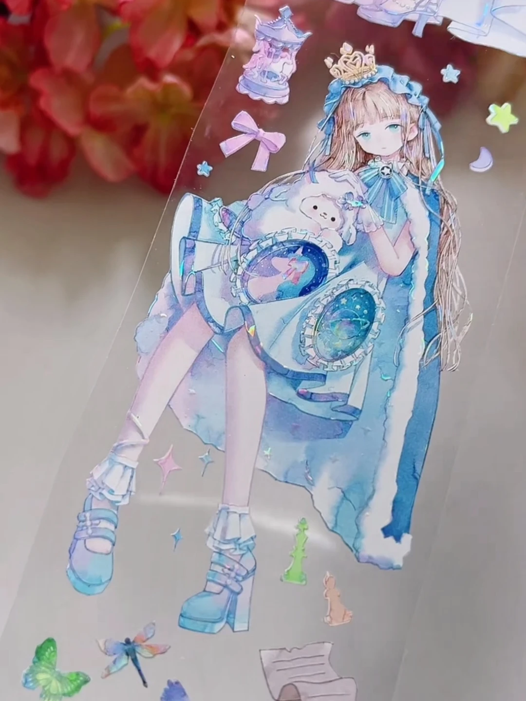 Shine Cotton Candy Sweet Dream Song Shiny PET Washi Tape Collage Journal Scarpbook Character