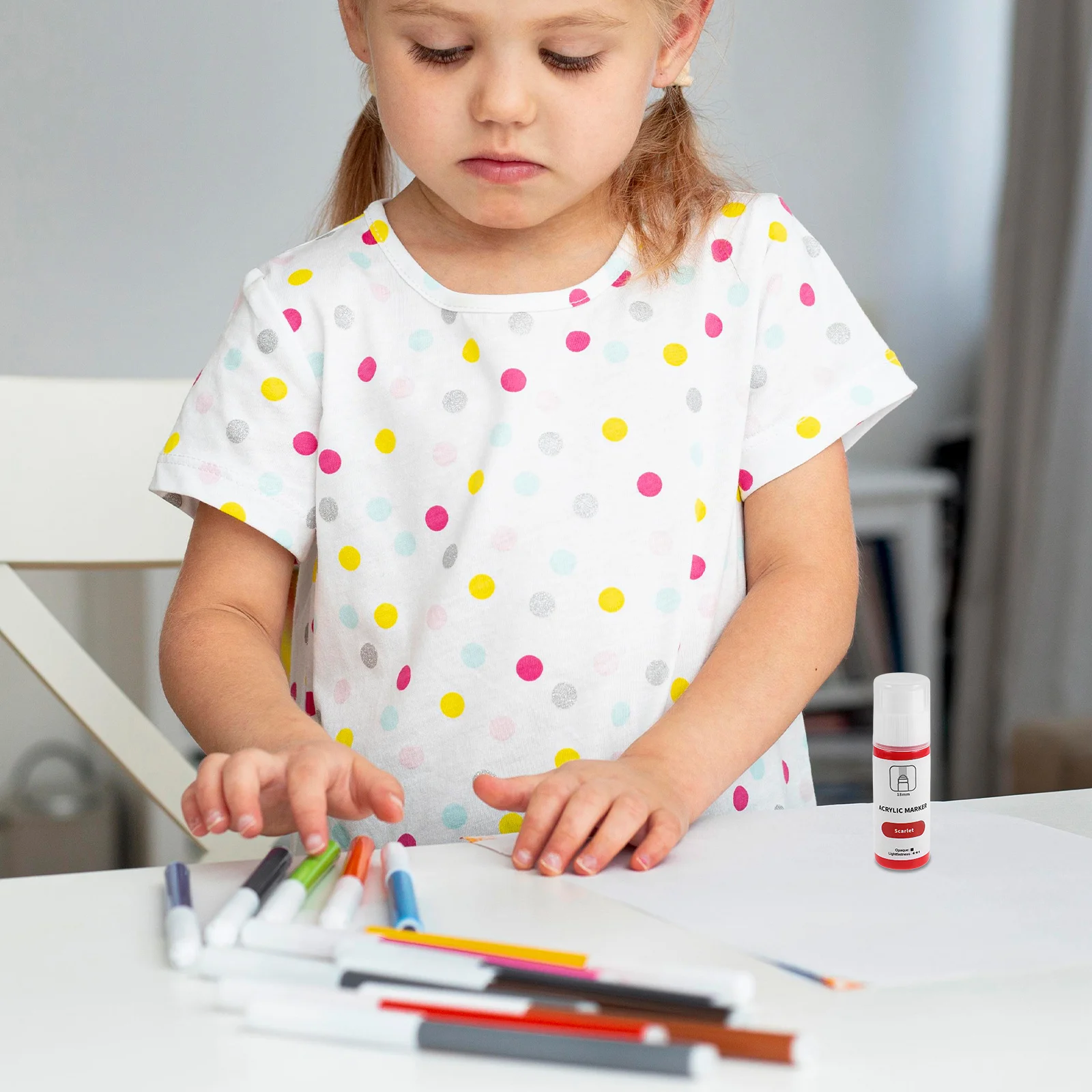 

1 Unit Acrylic Paint Marker Round Tip Smudge Proof Waterproof Art Pen for Stone Canvas Poster Graffiti Craft Red