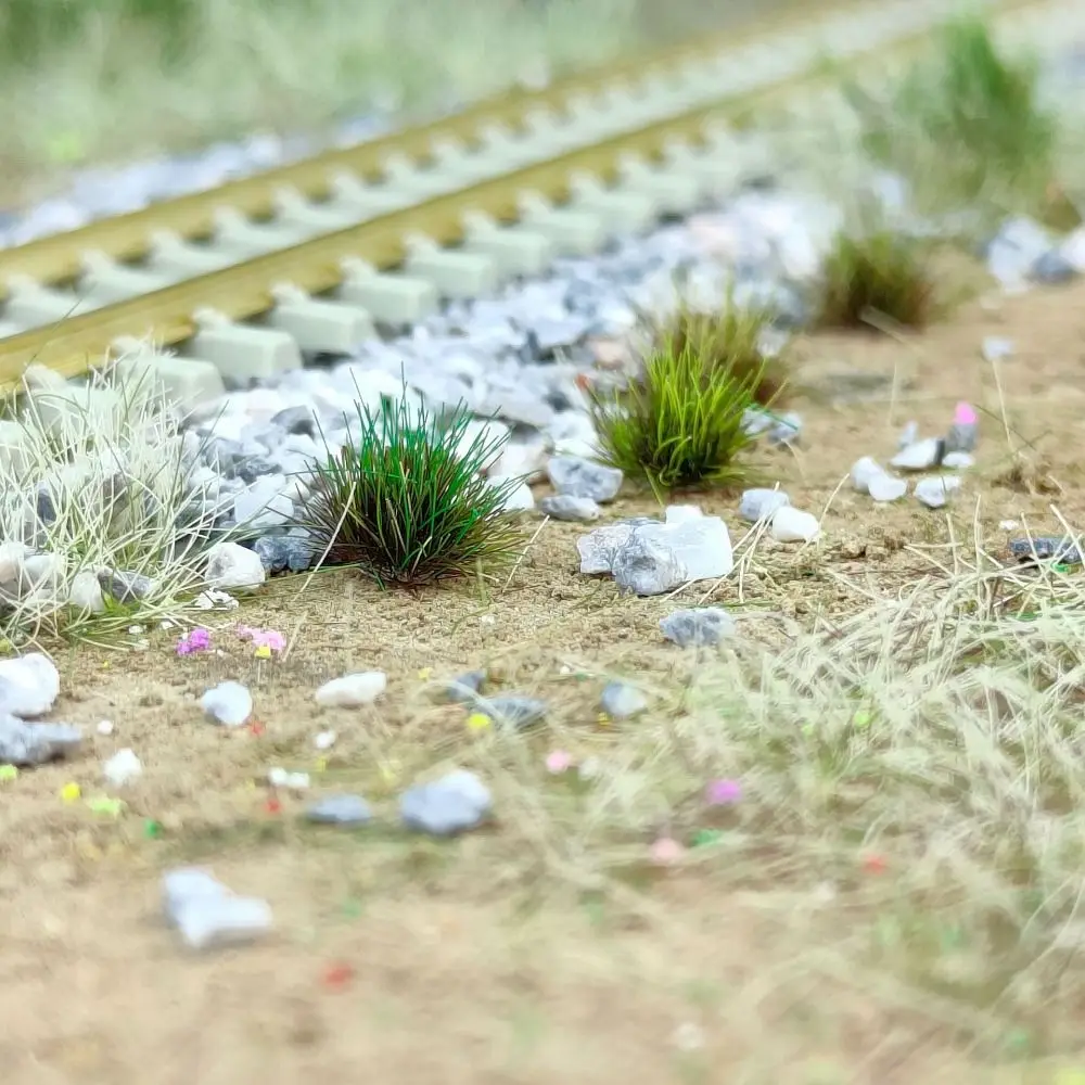 120PCS Multicolor Grass Tufts Self-Adhesive Miniature Plant Miniature Flower Grass Model Modeling Materials Scenery Model