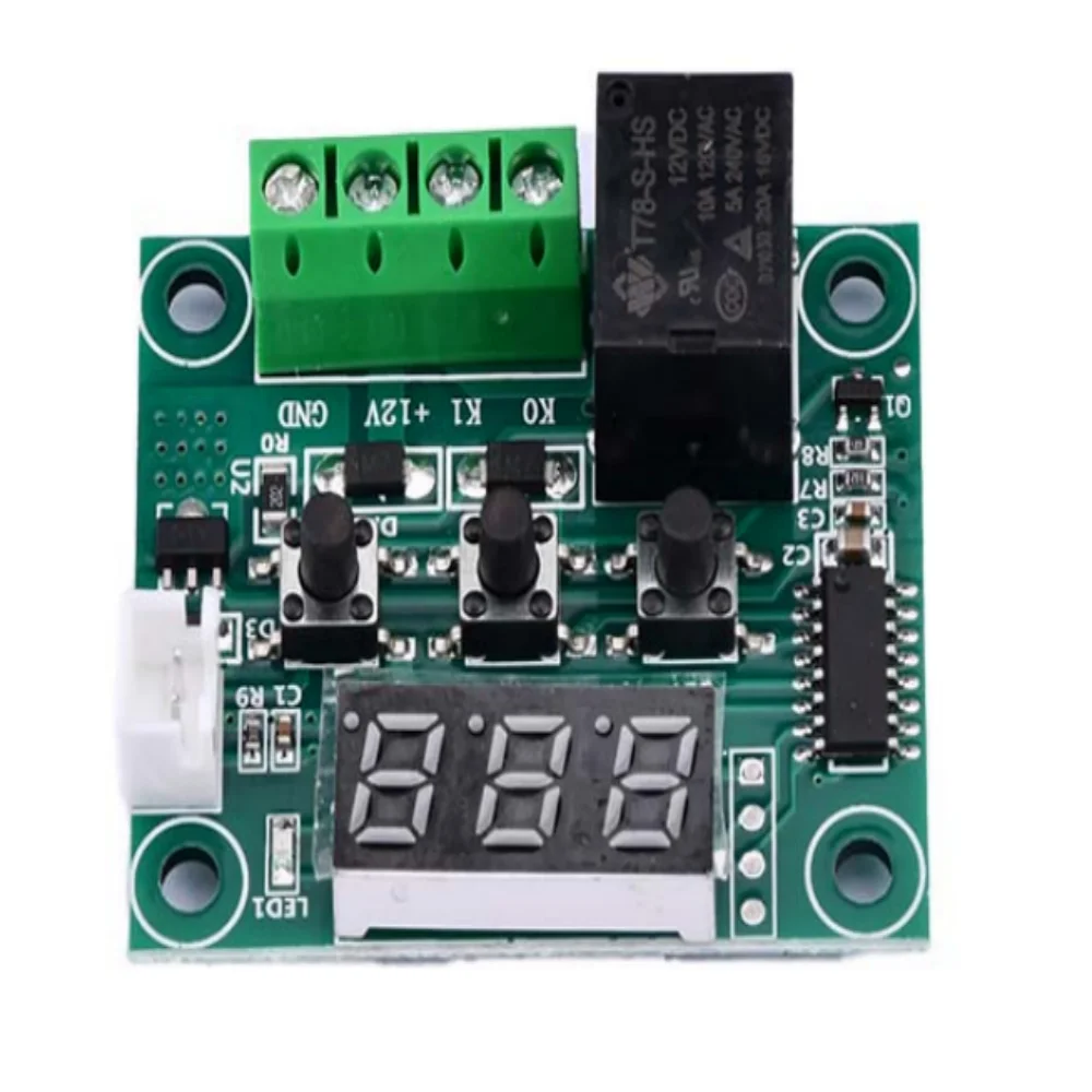 W1209 LED thermostat 12V NTC temperature controller -50-110°C temperature control Switch relay output blue display with cable