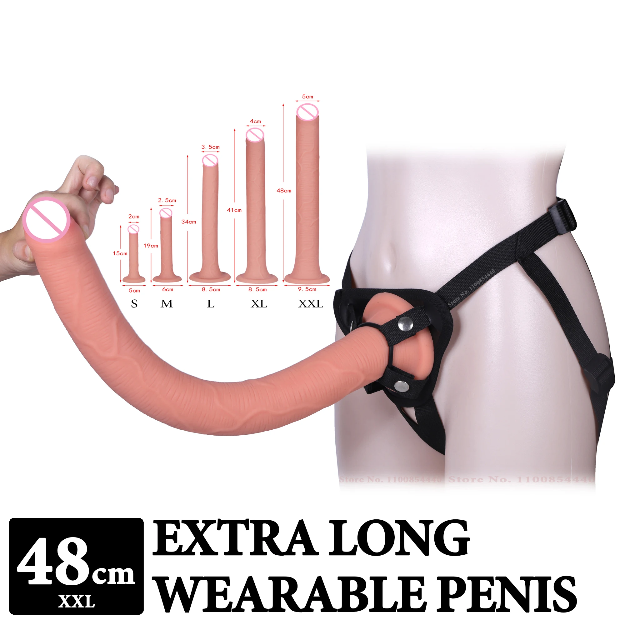 Super Long Realistic Dildo Soft Silicone Big Penis Horse Dick Suction Cup Sex Toys For Women Man Lesbian Strapon Masturbators
