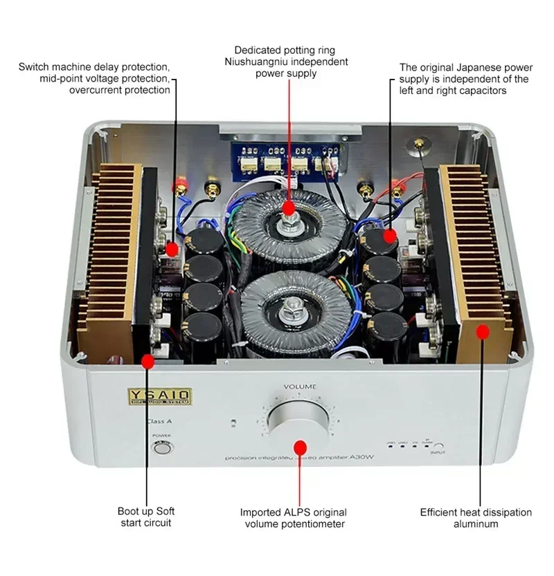 KSA50 Схема HiFi A30W Усилитель мощности Bluetooth5.0 APTX-HD для звуковой системы домашнего кинотеатра 200 Вт * 2